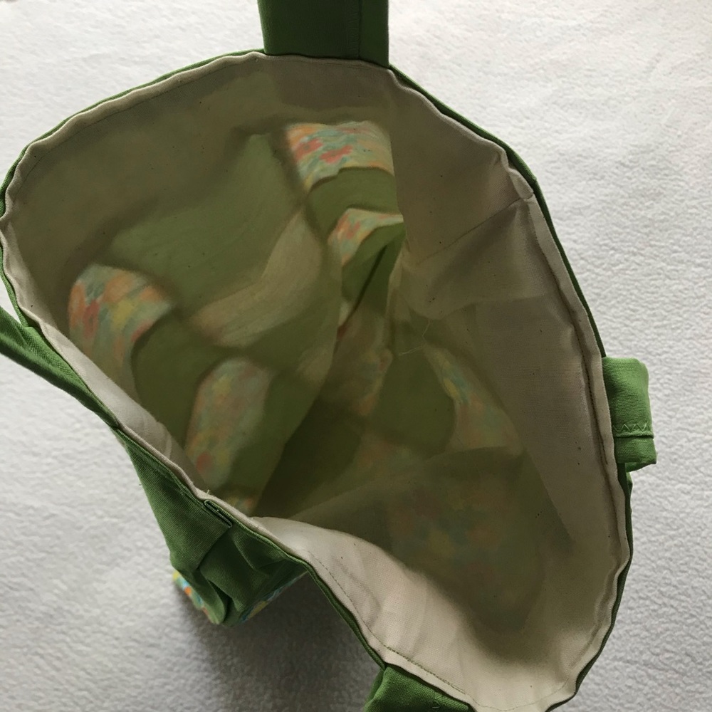 Handmade Green Floral Tote Bag BRAND NEW - Picture 4 of 5